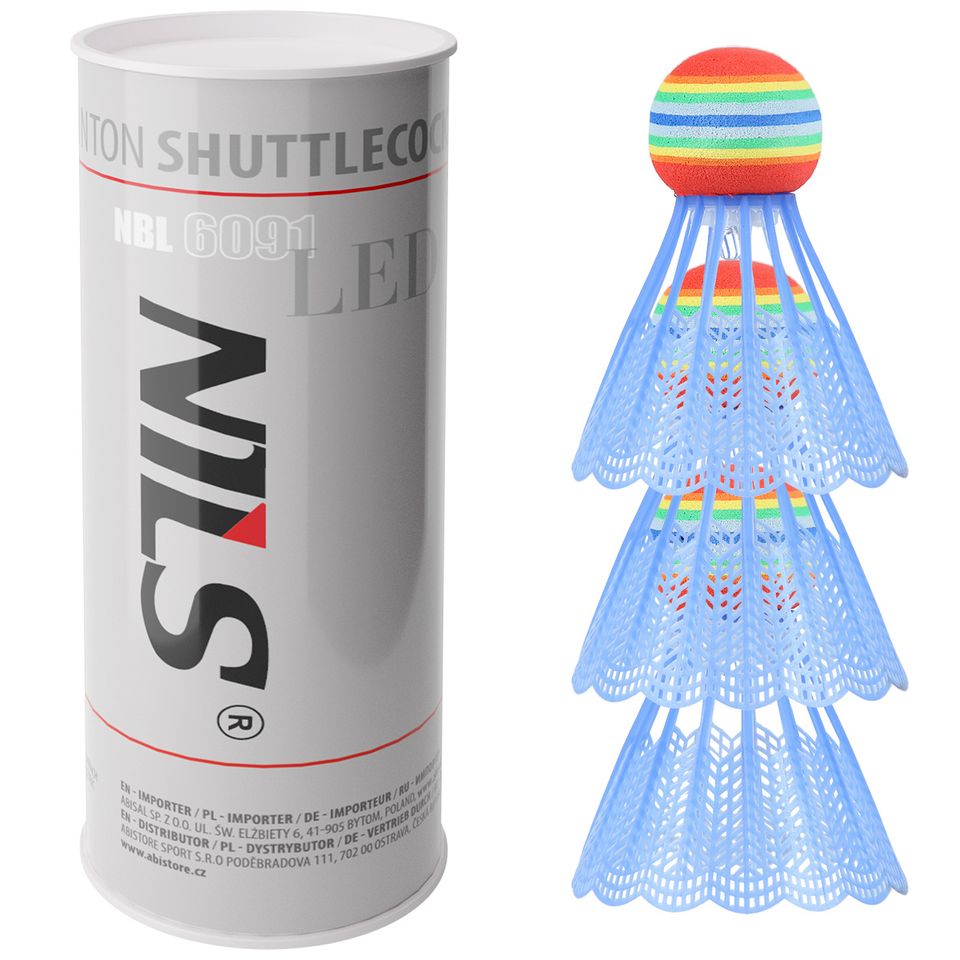 Fluturasi badminton (3 buc) nylon NILS NBL6091 LED — 1