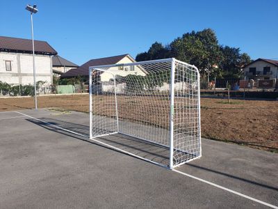 Porți Fotbal 3x2 m Profil Rotund (60 mm) Oțel