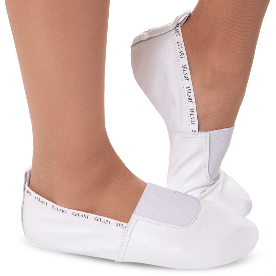 Balerini ZS-5301 p/u dans si gimnastica piele , marimi 24,25,37, alb — 1