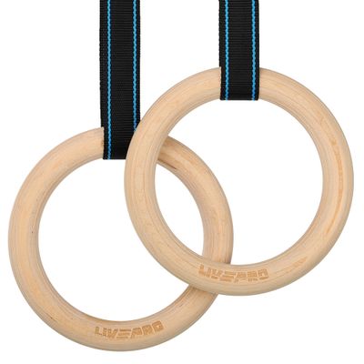 Кольца гимнастические LiveUp LP8123 деревянные.