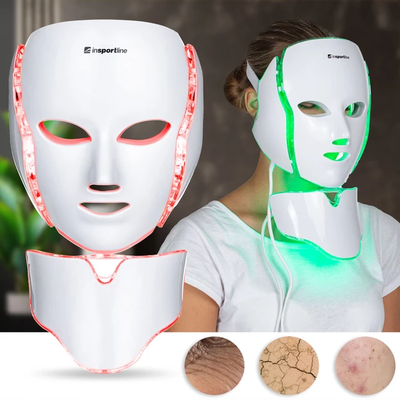 LED Маска для Лица и Шеи Светотерапия inSPORTline Hilmana 23202