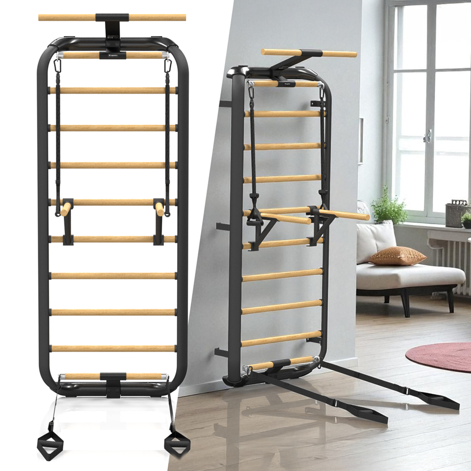 Spalier perete suedez Lemn Gimnastică inSPORTline Wootkit 220 x 86 cm Black 2966 — 1