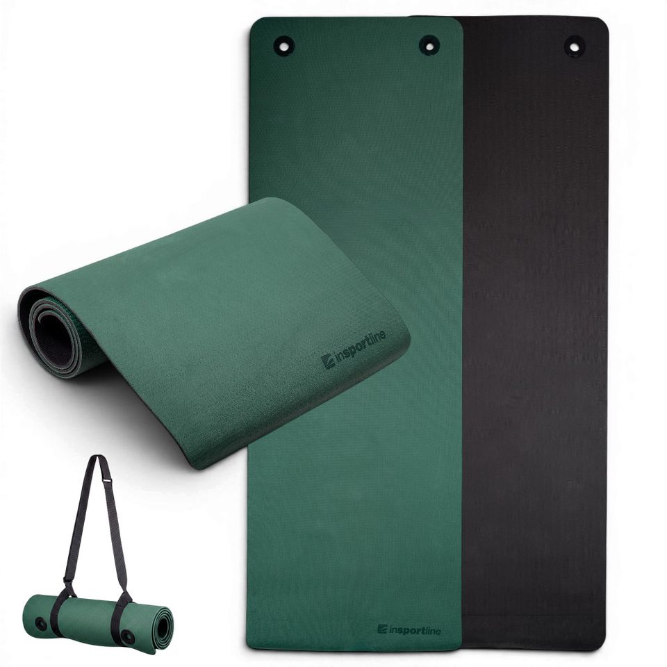 Saltea de exerciții cu orificii de agățare 180x61x0,8 cm inSPORTline Kikami (verde ) 31414-3 — 1