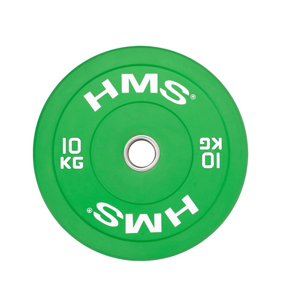 Disc olimpic tehnic (Bumper) HMS CBR10 10 kg 50 mm Green — 1