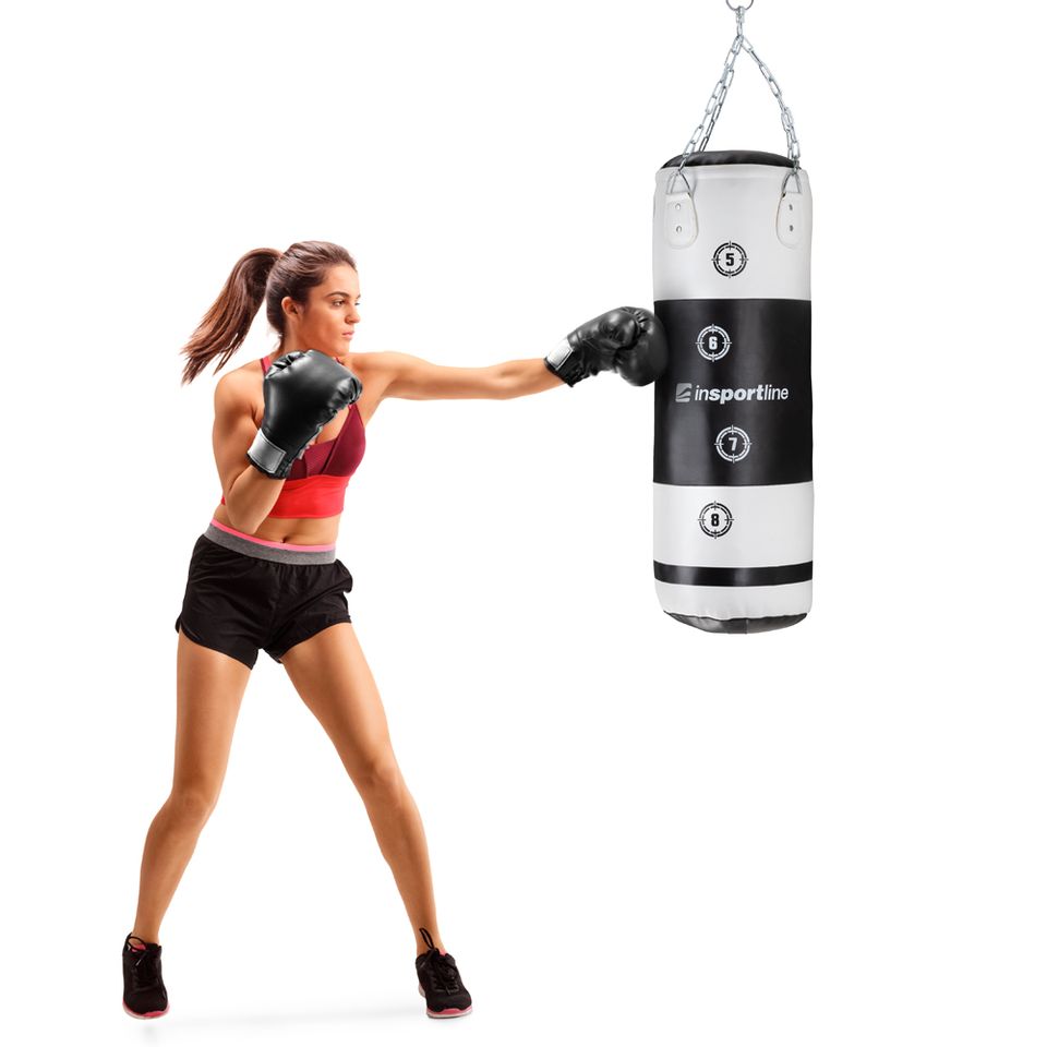 Sac de Box Suspendat inSPORTline Robkin 90 x 35 cm Black-White 22054 — 1